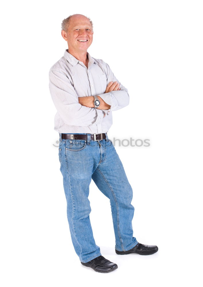 Similar – Image, Stock Photo Senior Man Exercising In Park