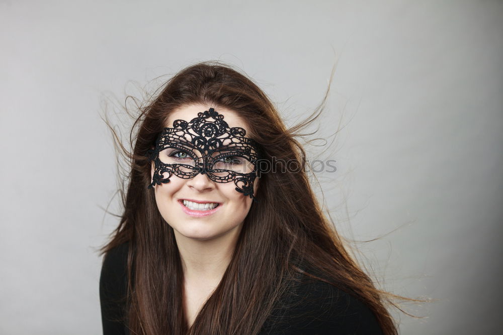 Similar – Image, Stock Photo Cheerful young woman with long gray hair