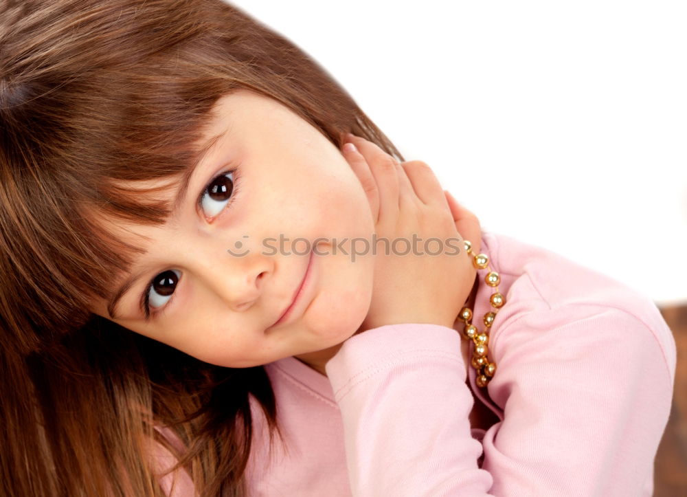 Similar – Image, Stock Photo Adorable little girl with sweet smile