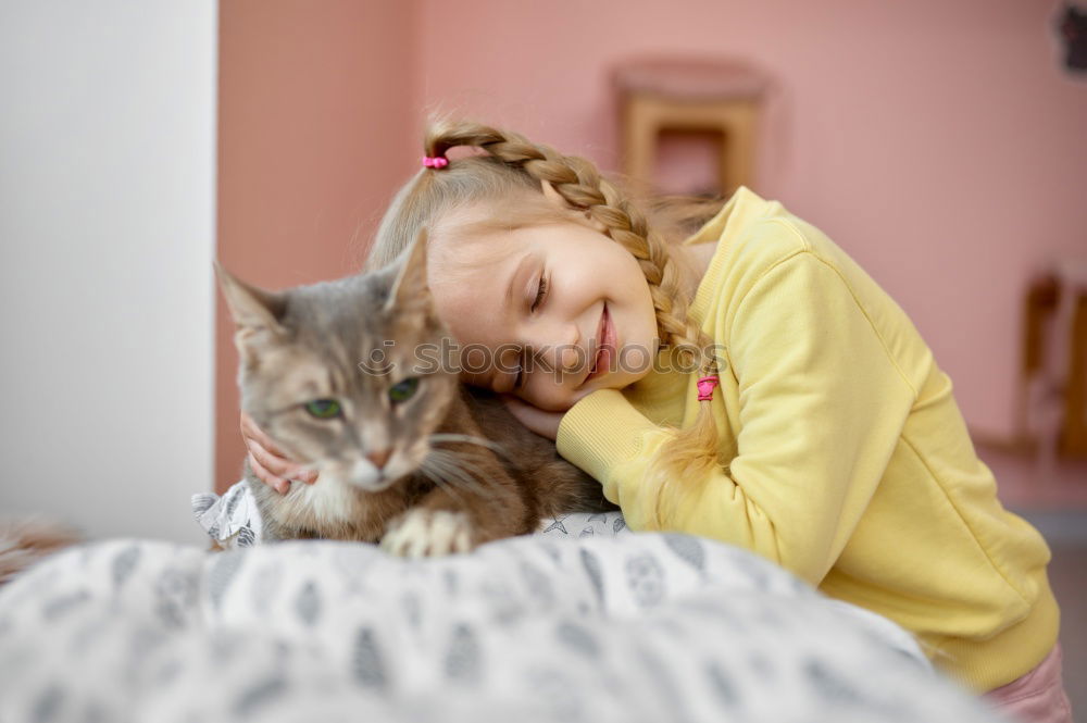 Similar – Foto Bild katzen und kinder .. Kind