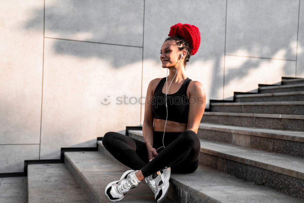 Image, Stock Photo Latin woman dancing on the street. Lifestyle