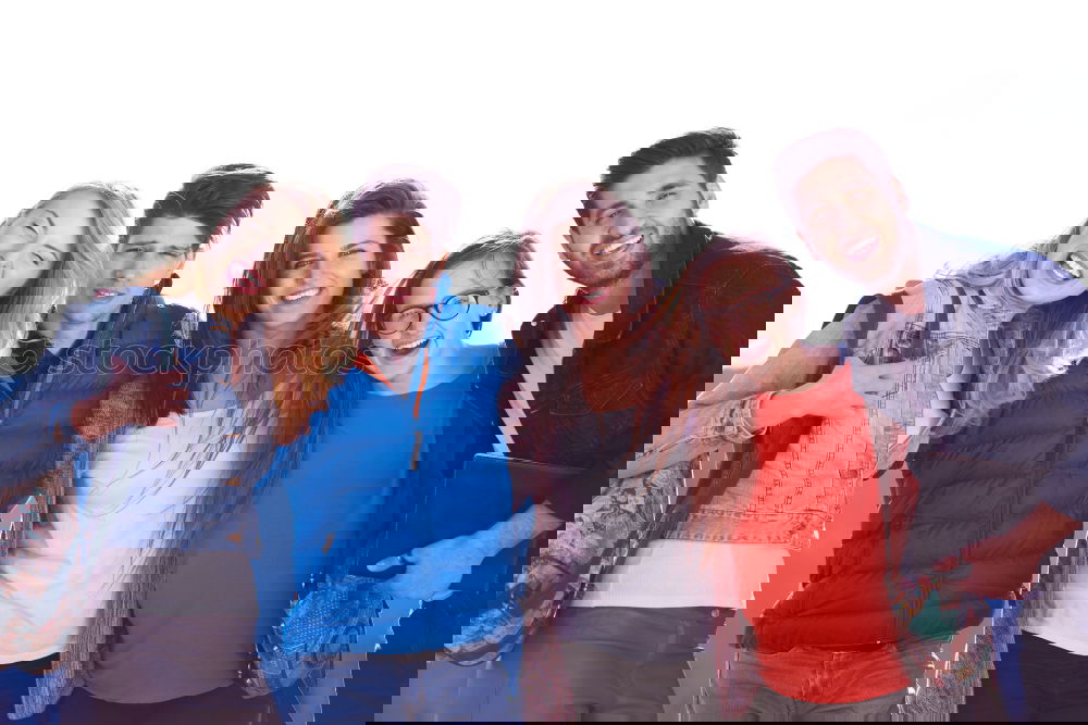 Similar – Image, Stock Photo Five young people together outdoors in urban background