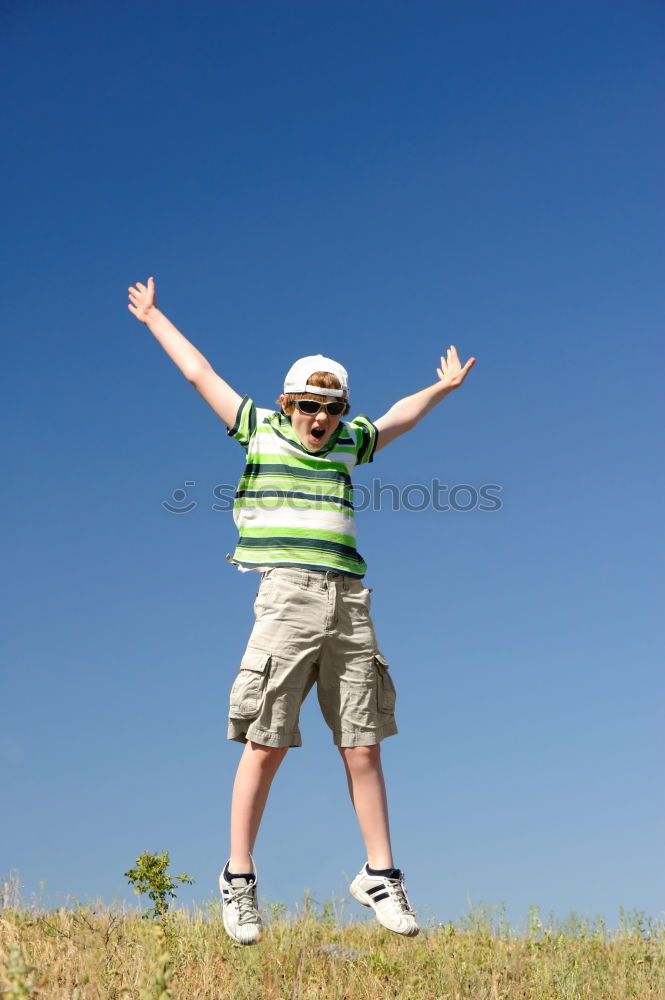 Similar – Image, Stock Photo One happy little boy playing on the beach