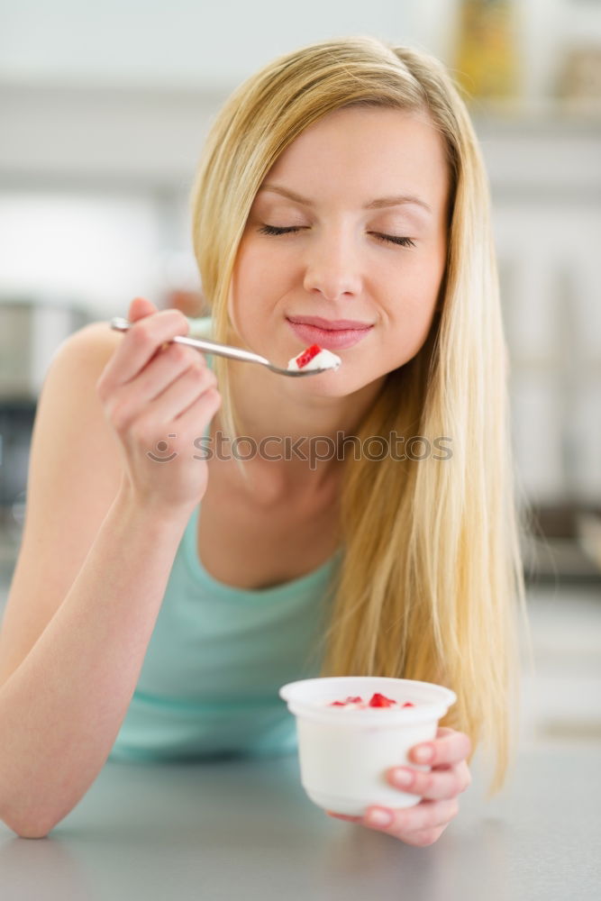 Similar – Crop woman eating sushi