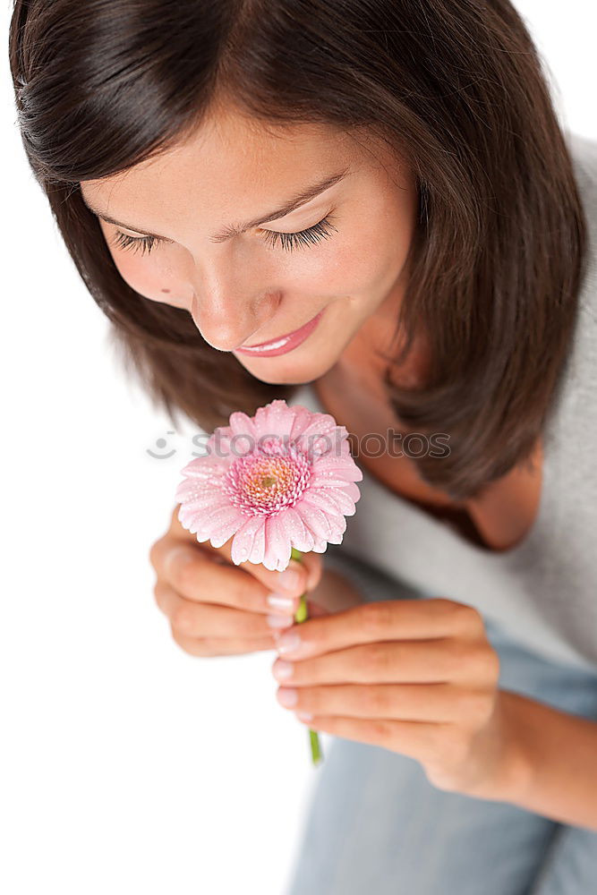 Similar – Image, Stock Photo Beautiful Girl And Purple Roses Flower Bouquet Present