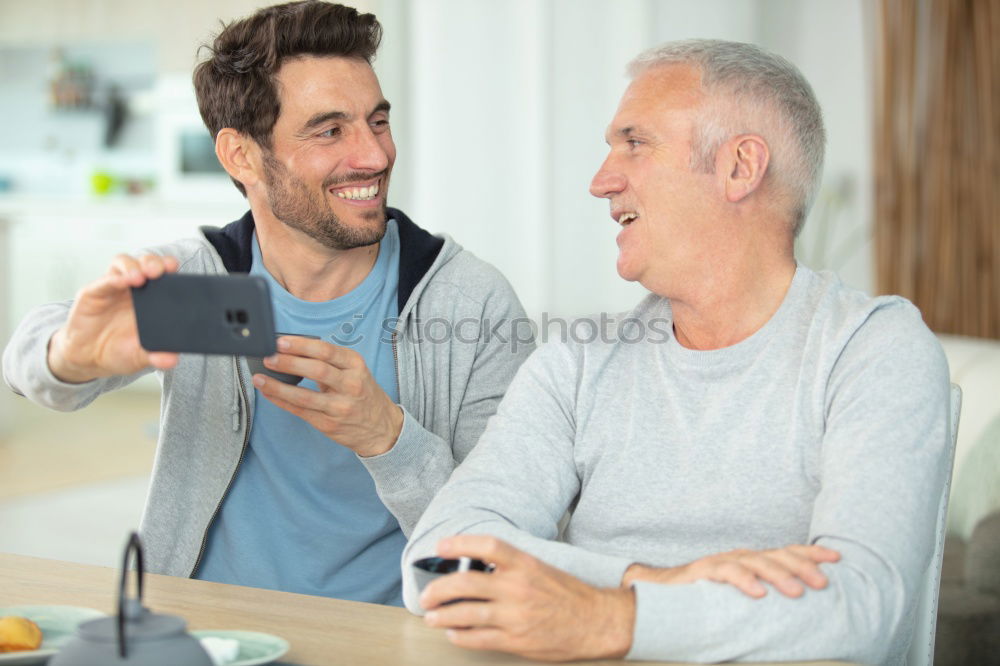 Similar – happy senior citizen with grandson