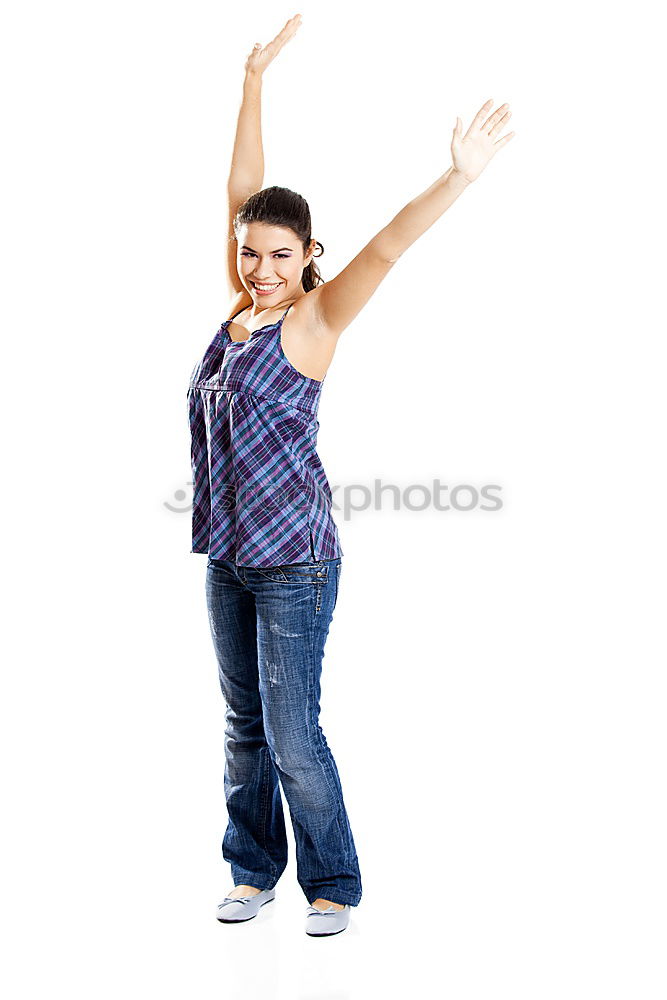 Similar – Image, Stock Photo A young teen jumping