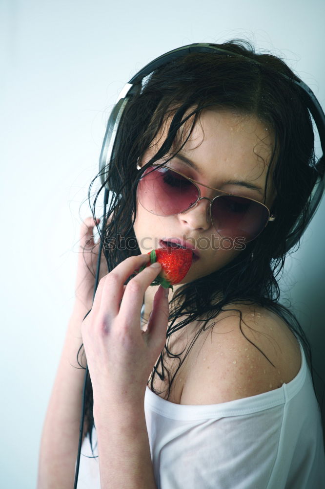 Similar – Happy beautiful teen with pink sunglasses