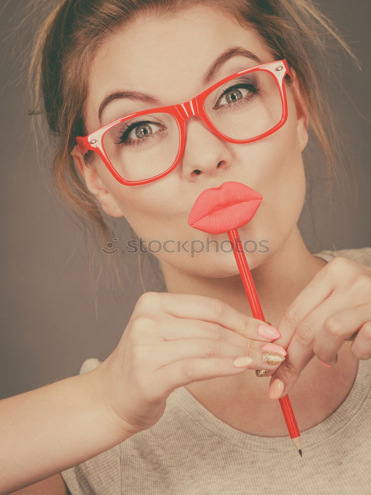 Similar – Young happy woman eating ice creams