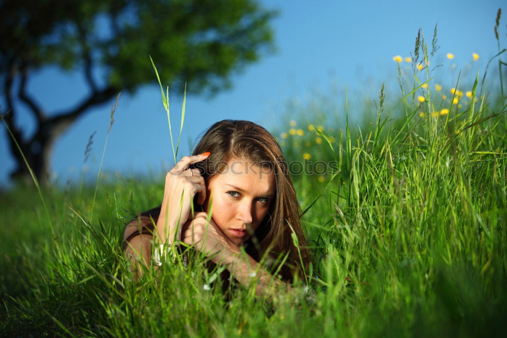 Similar – Image, Stock Photo Fad is it Woman Grass