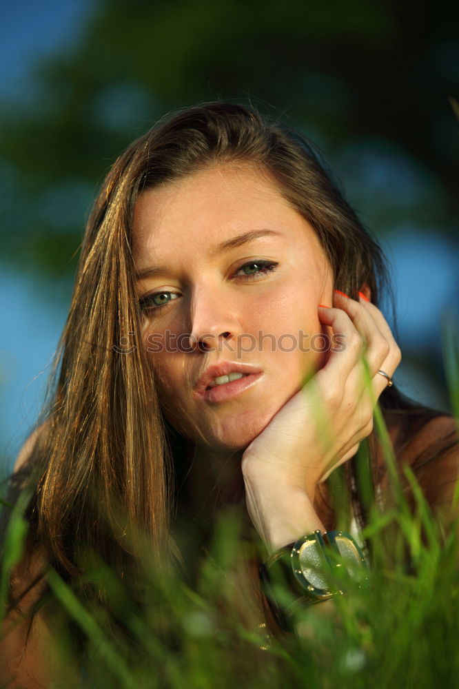 Similar – Image, Stock Photo A pretty girl in the countryside