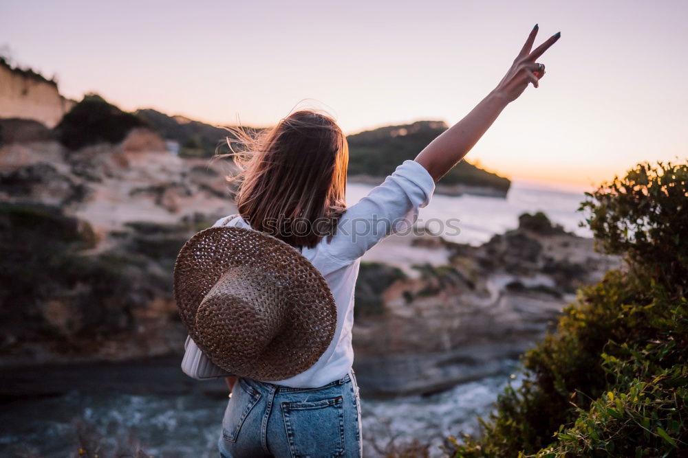 Similar – Image, Stock Photo portrait of beautiful happy young woman outdoors