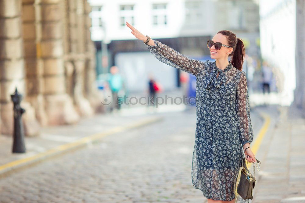 Image, Stock Photo Cheerful stylish woman in hat