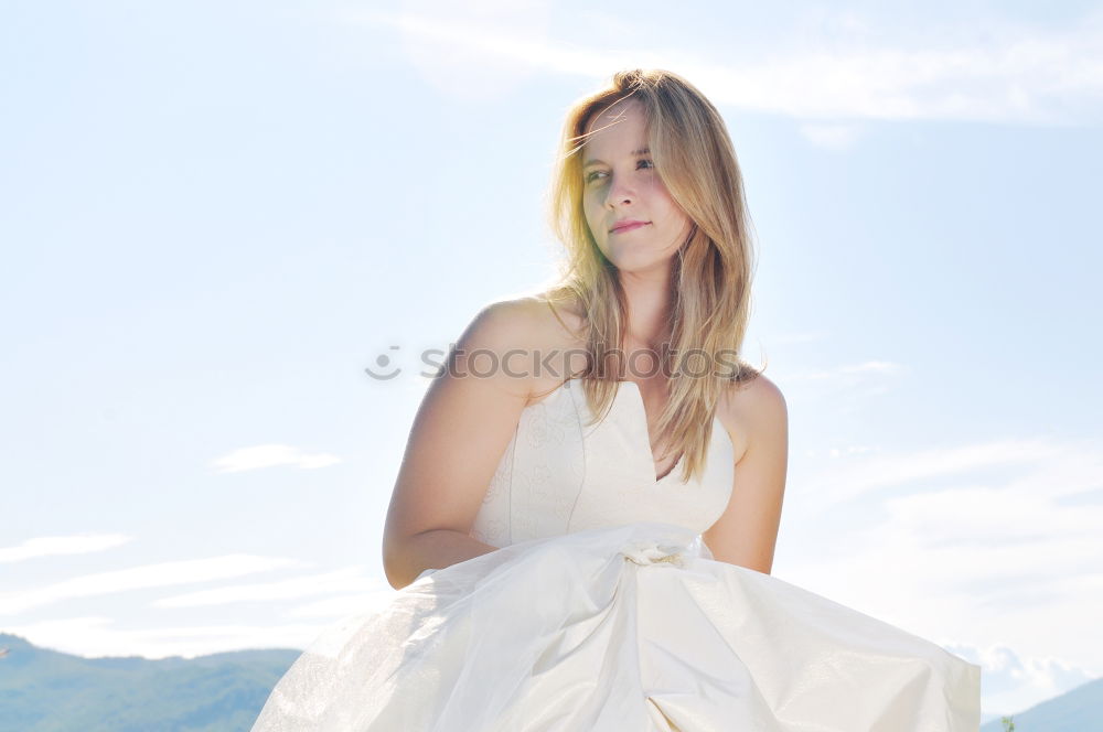 Similar – Young Lady standing on a roof