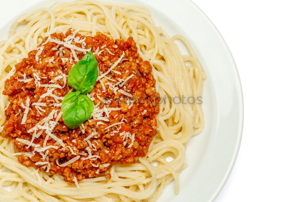 Similar – Image, Stock Photo Spaghetti Bolognese, Classic from Italy