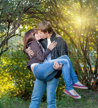 Similar – Image, Stock Photo A Sensitive Sibling Behind Leaves