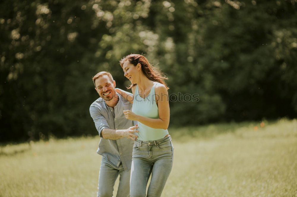 Similar – Image, Stock Photo Grandfather showing his hat to grandchild outdoors