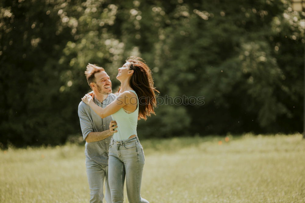 Similar – Image, Stock Photo two happy kid girlfriends playing