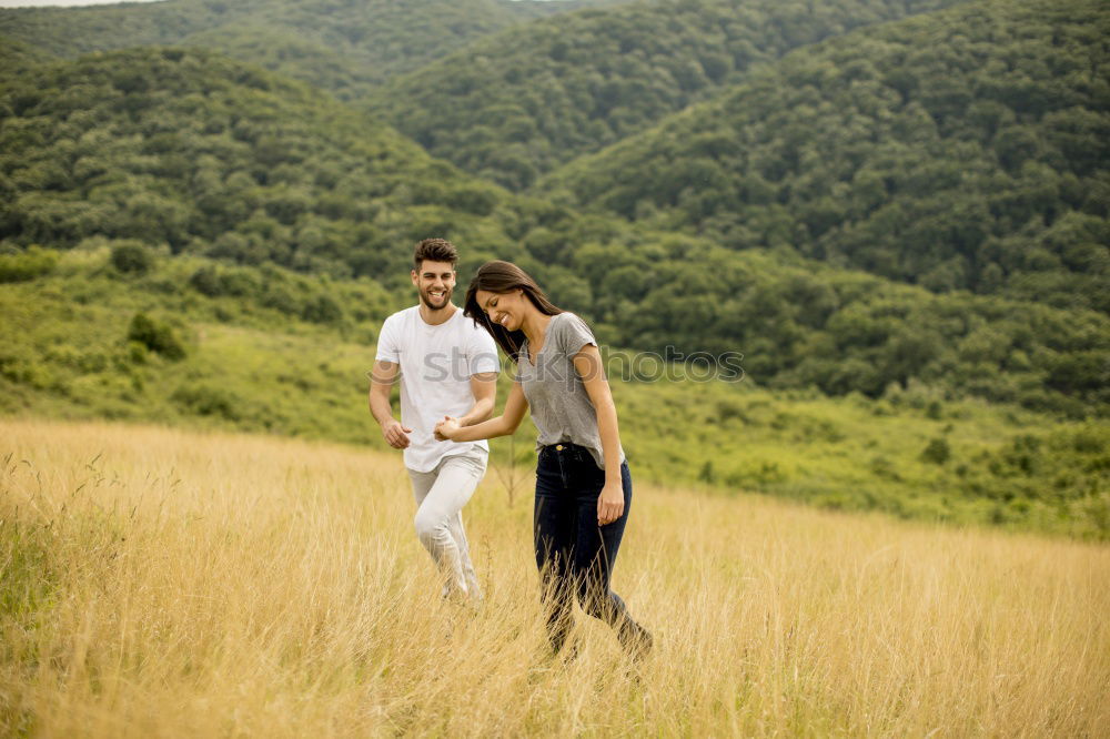 Similar – happy lovers on Holiday in the alps mountains