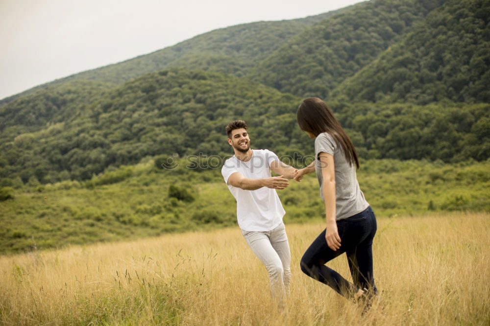 Similar – happy lovers on Holiday in the alps mountains