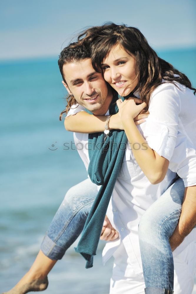 Similar – Image, Stock Photo Young couple playing in front of a mirror