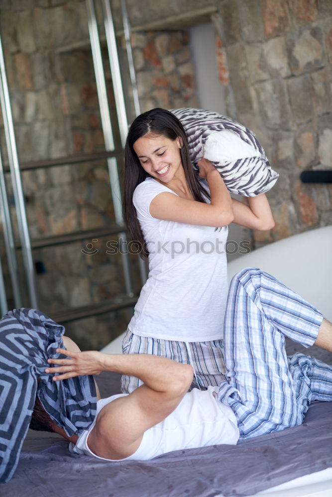 Similar – Image, Stock Photo Young woman sitting and resting on bed