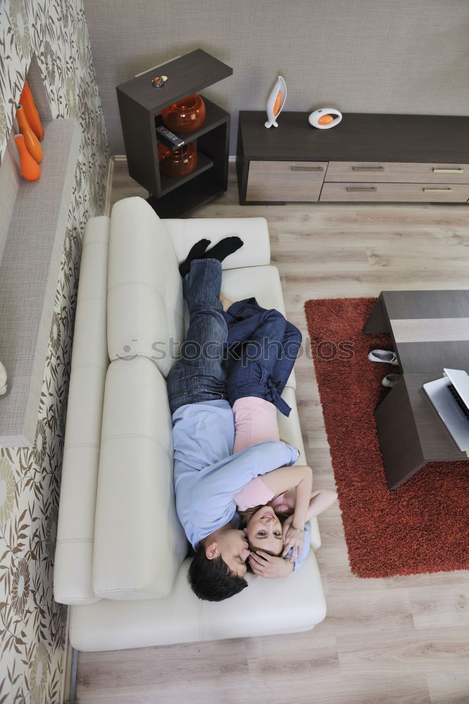 Image, Stock Photo Woman at home reading in an armchair