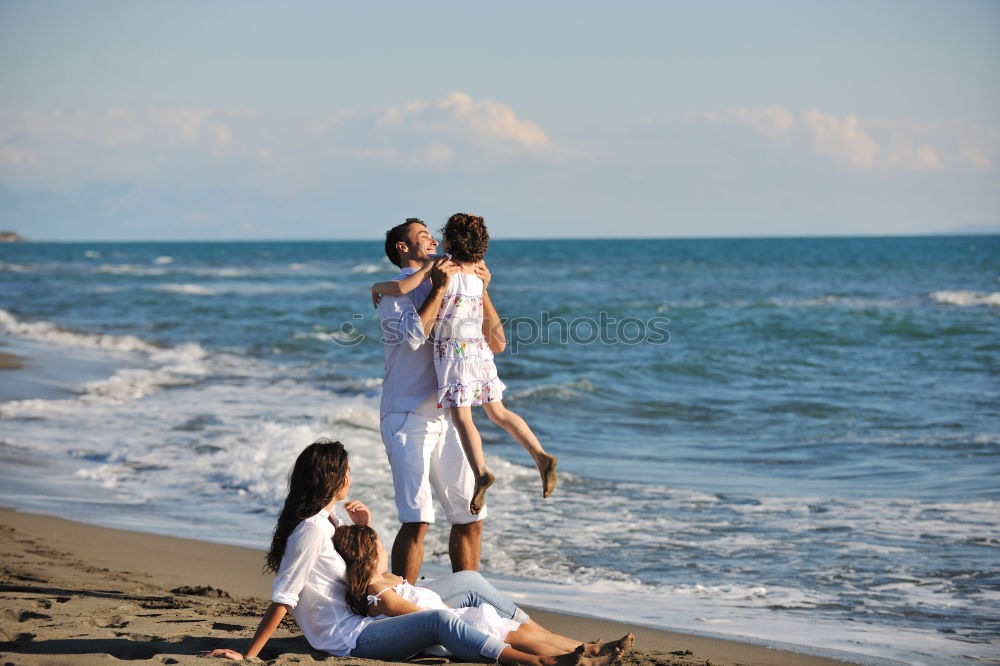 Similar – Image, Stock Photo Two adults training on the beach together