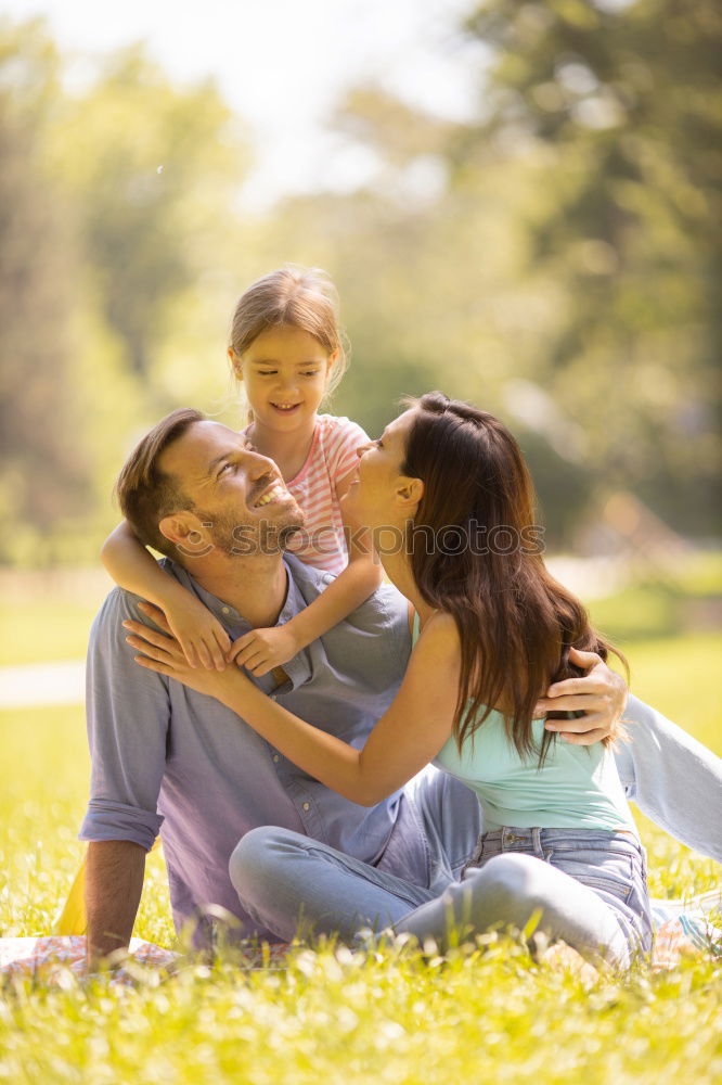 Similar – Image, Stock Photo Happy family in park