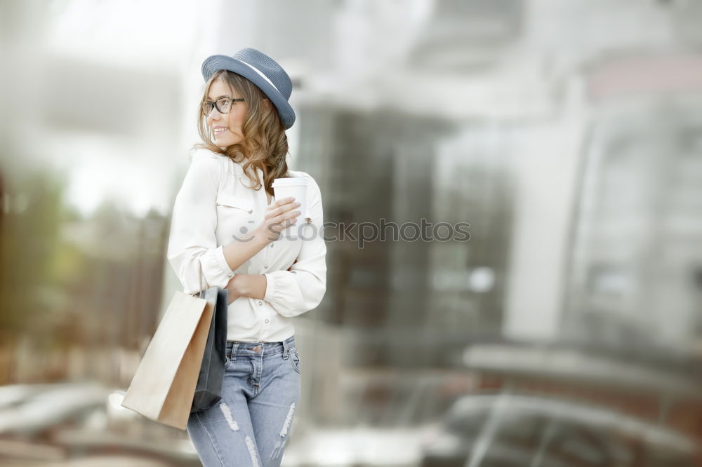 Similar – Image, Stock Photo Blonde girl with defocused urban city lights at night