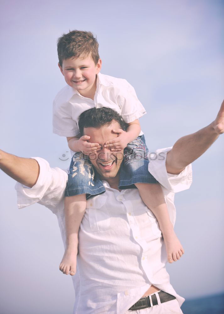 Similar – Image, Stock Photo A father with his baby in his arms