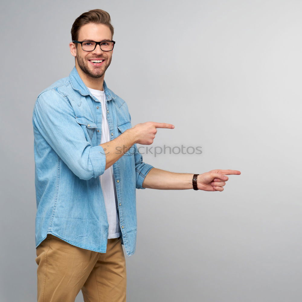 Similar – Image, Stock Photo Happy young man seating in a restaurant