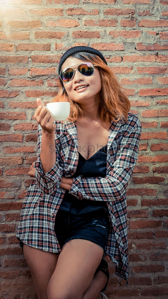 Similar – Image, Stock Photo Young cheerful woman enjoying an ice cream