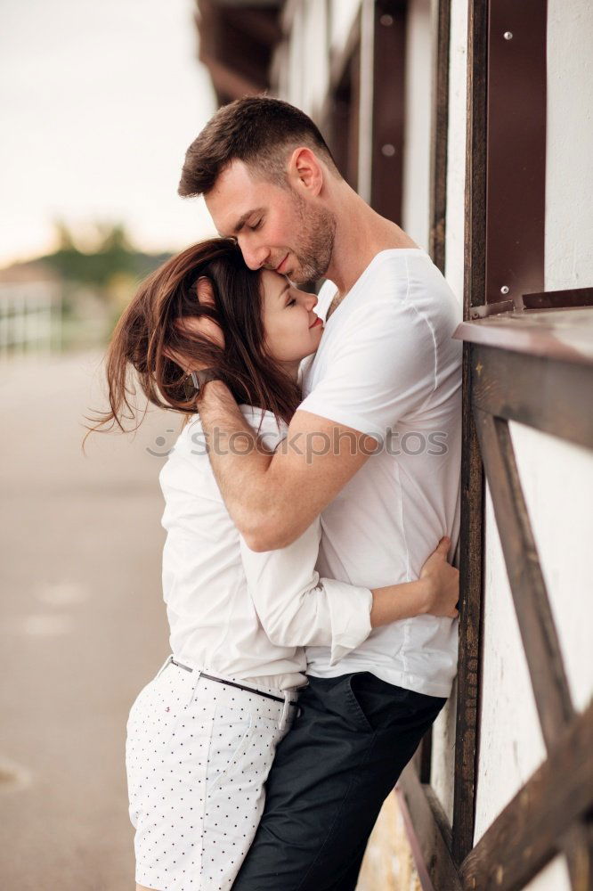 Similar – happy couple kissing outdoor