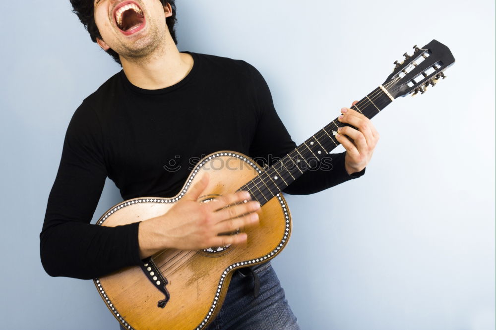 Similar – Image, Stock Photo outdoor photo session with a bass player and his instruments