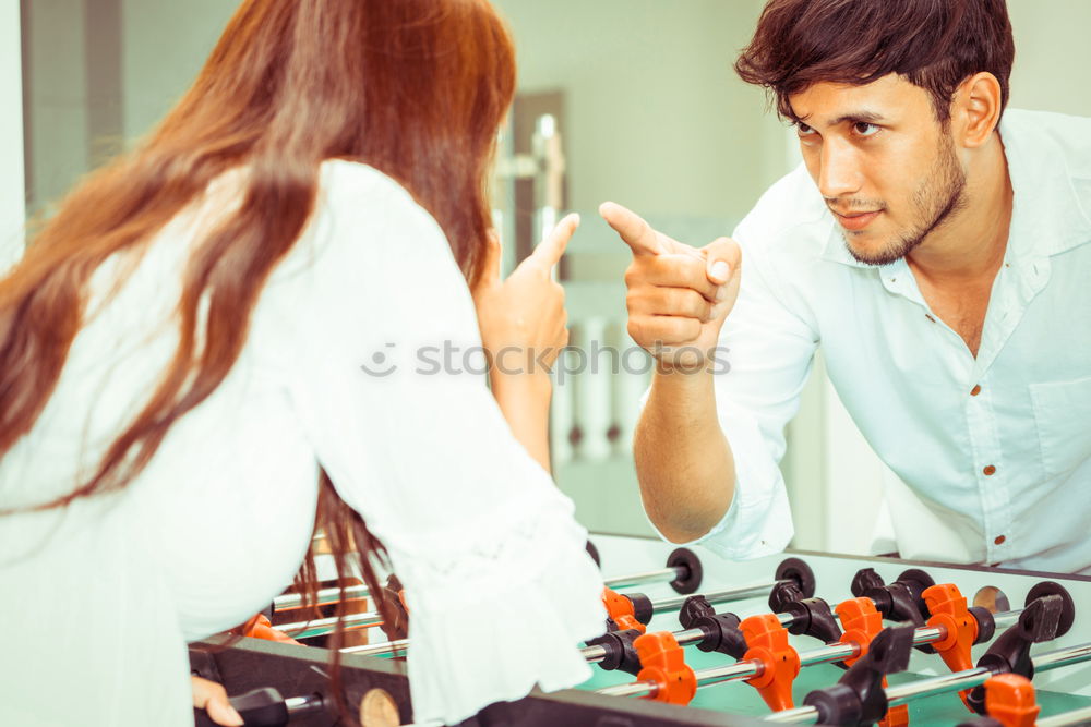 Similar – Girl and boy playing chess at home