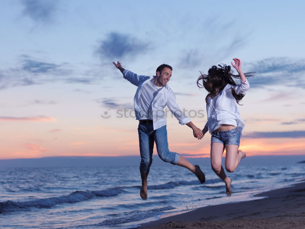 Similar – Father and son playing on the beach at the day time.