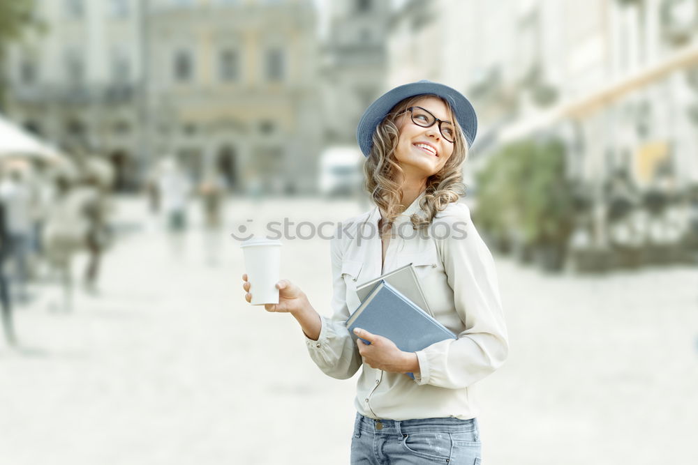 Similar – Image, Stock Photo young woman in the city centre