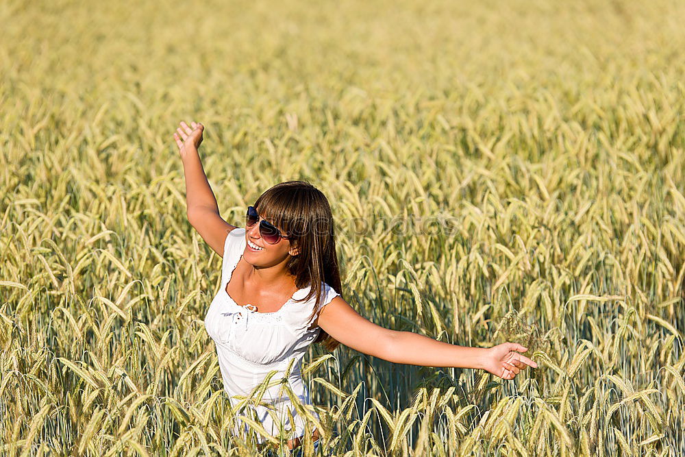 Similar – feelings. Woman Cornfield