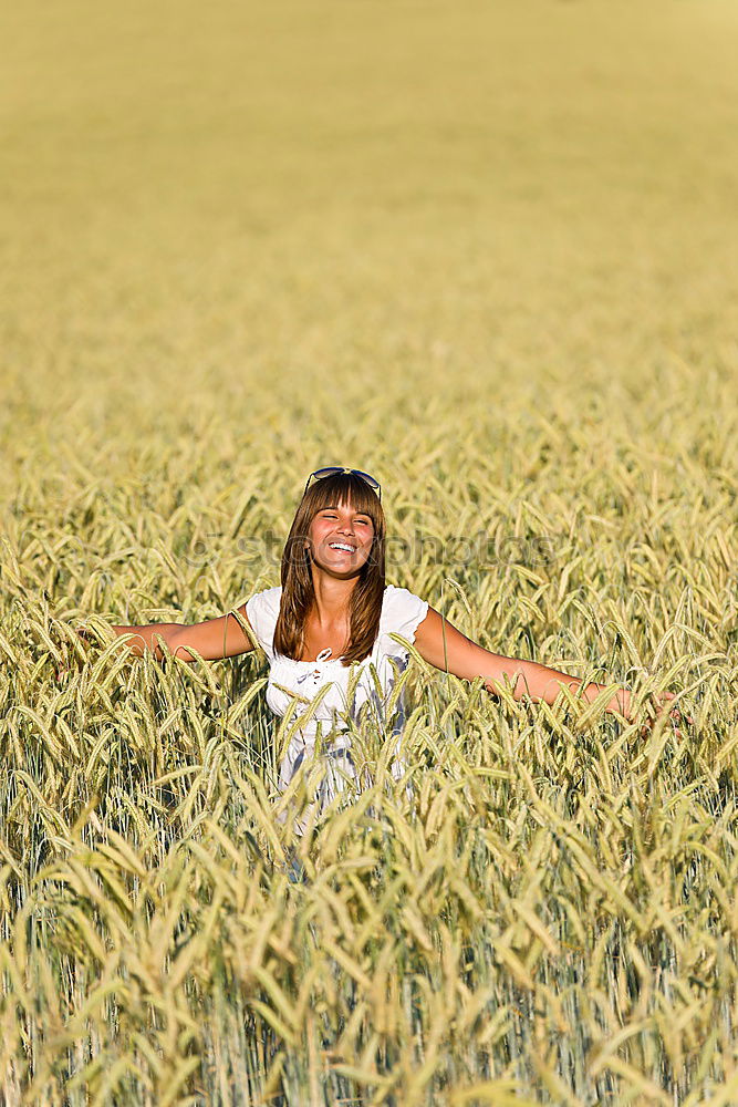 Similar – feelings. Woman Cornfield