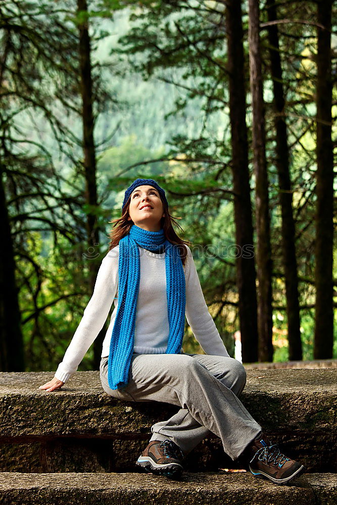 Similar – Image, Stock Photo Man posing in autumnal wood