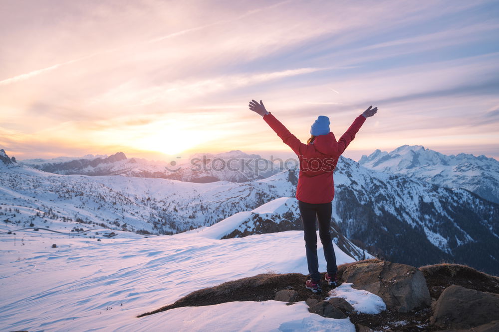 Similar – Image, Stock Photo Woman taking shots of mountain