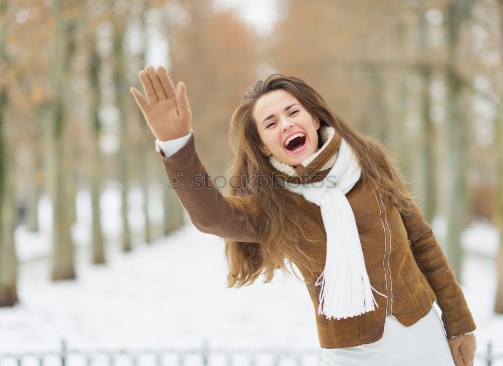 Image, Stock Photo Portrait of a Young woman using her mobile phone.