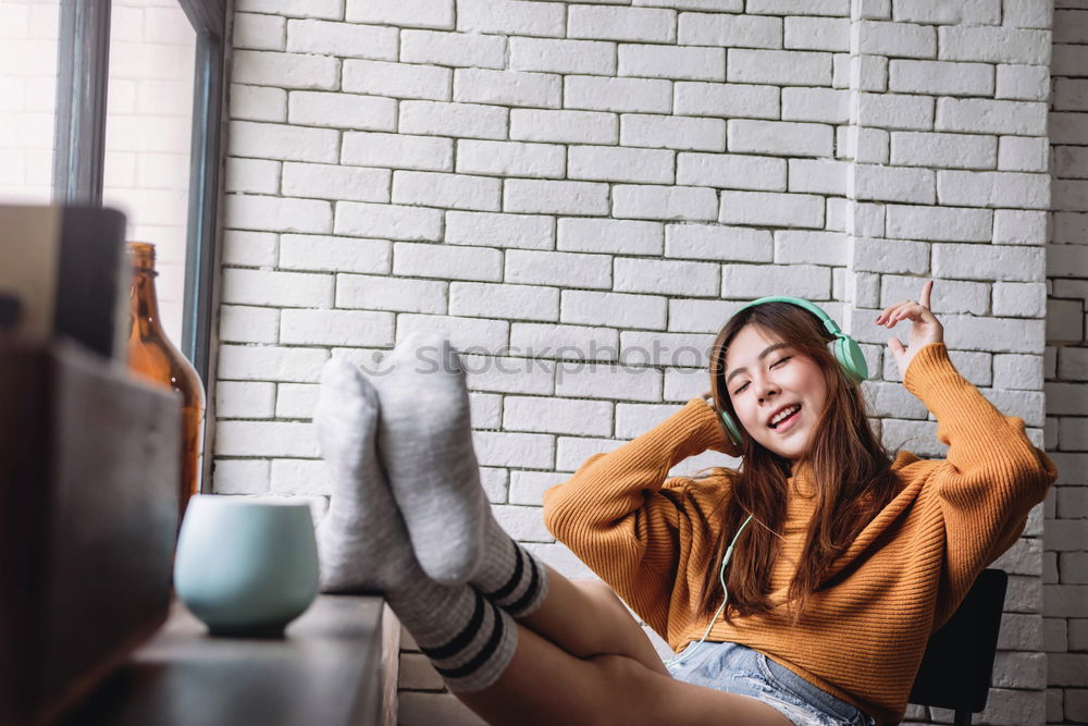 Similar – Image, Stock Photo Pretty woman sitting on chair