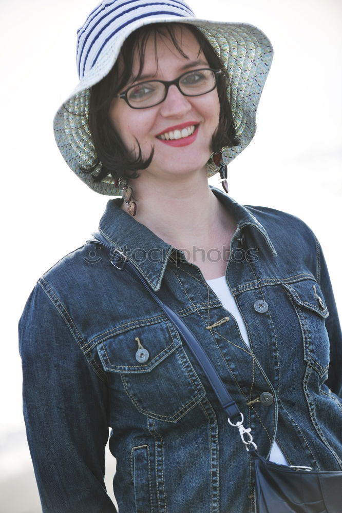 Similar – Image, Stock Photo Selfie from a woman Joy
