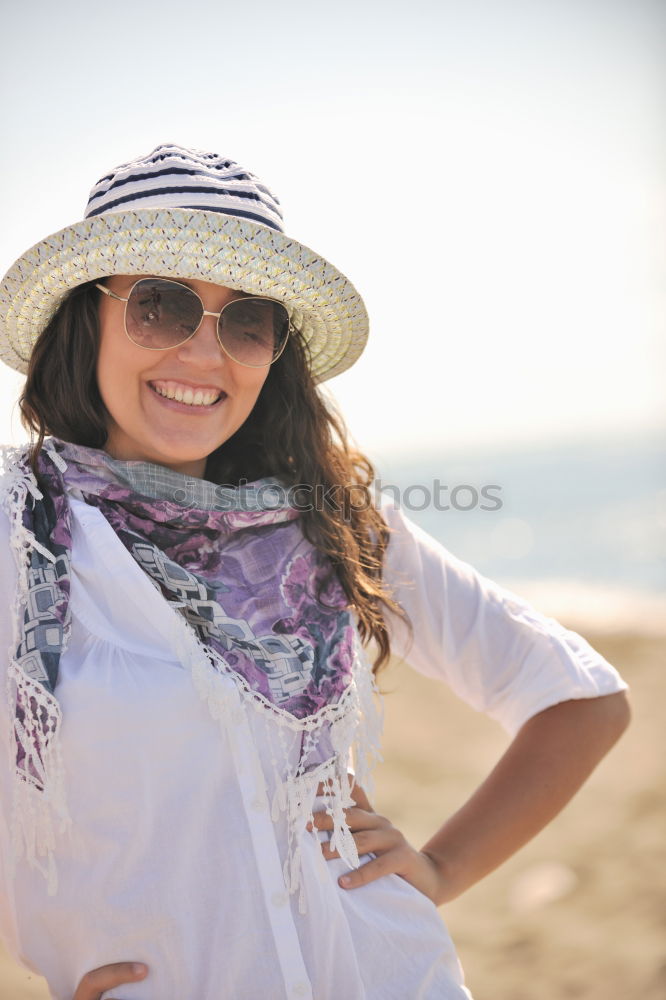 Similar – Image, Stock Photo Smiling girl with camera in the field