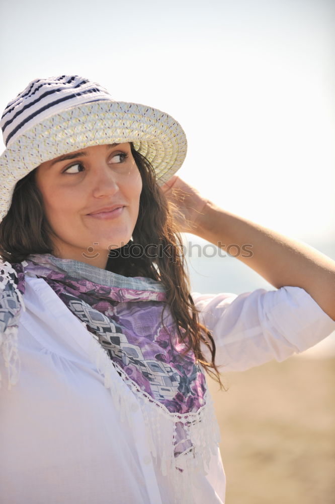 Similar – Image, Stock Photo Smiling girl with camera in the field