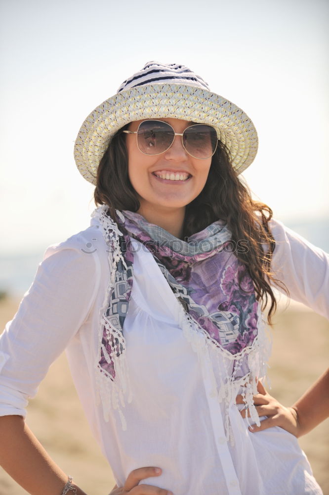 Similar – Image, Stock Photo Smiling girl with camera in the field