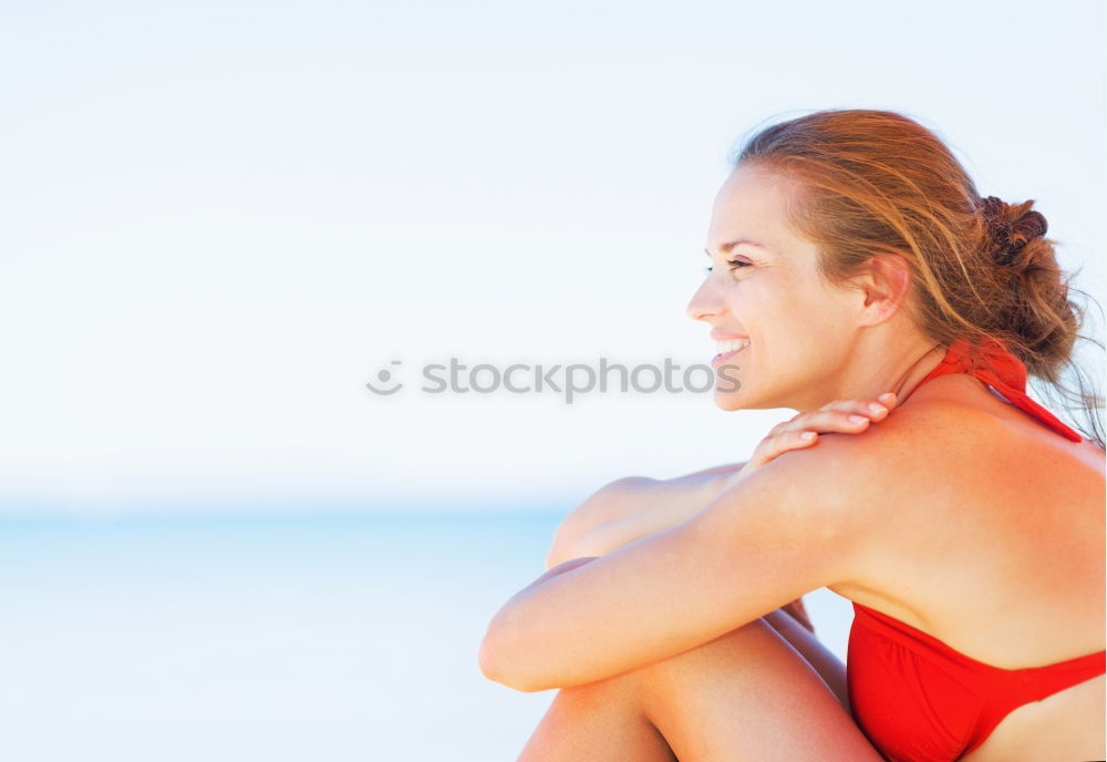 Similar – athletic woman eating an apple