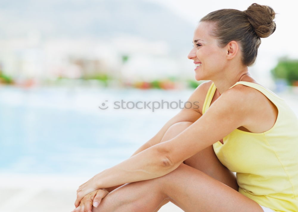 Similar – athletic woman eating an apple